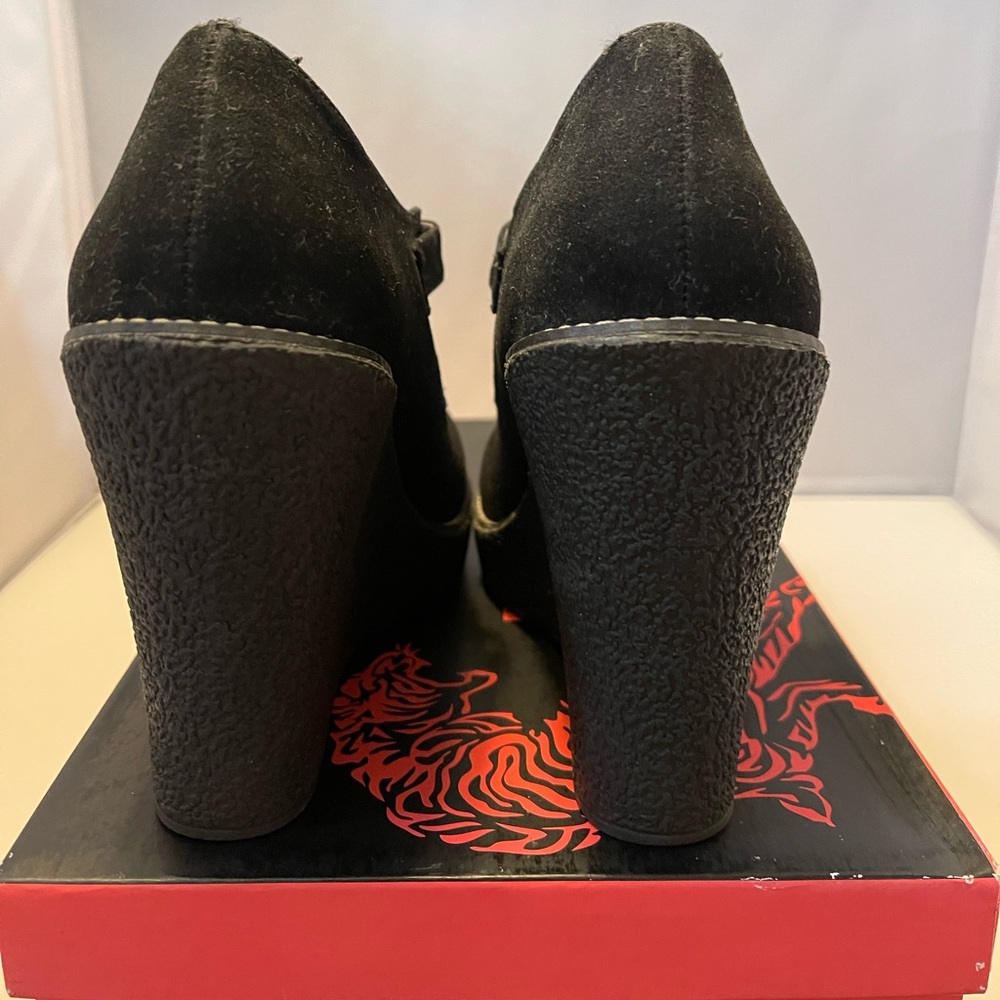 Rock & Candy Black Mazzie Platform Mary-Jane Wedges Size 8.5 - Picture 3 of 5